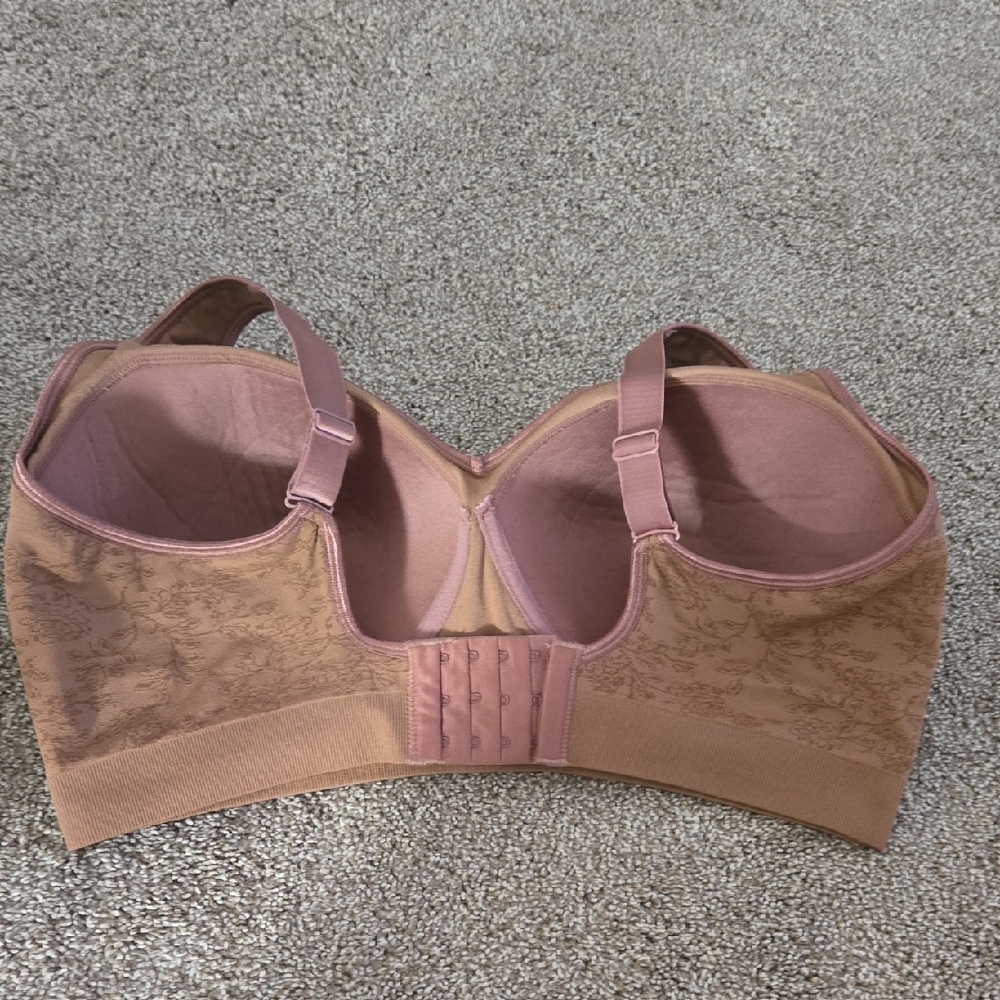 Breezies Smooth Floral Wireless Bra in Brown - Picture 3 of 4